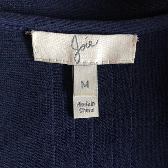 NWOT Joie Linx Pleated Silk Peasant Tie Blouse - Picture 4 of 5